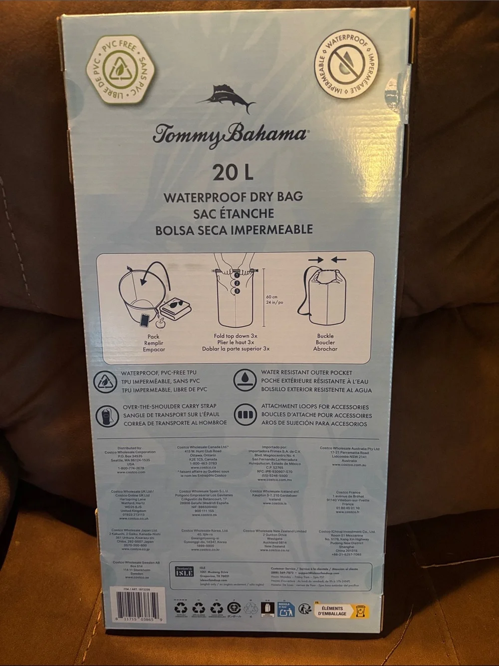 NEW Tommy Bahama Blue Striped Waterproof Dry Bag